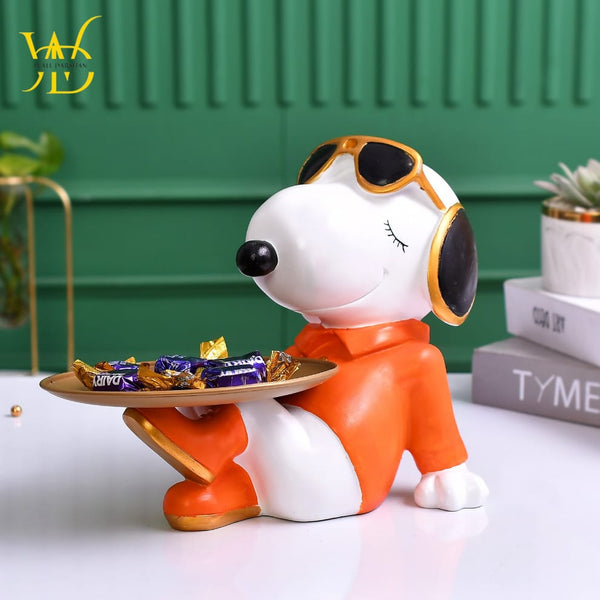 THE WALL DRASHAN Resin Relax Dog For Table Top Decor Decorative Showpiece for Home|Office|Gift Item _