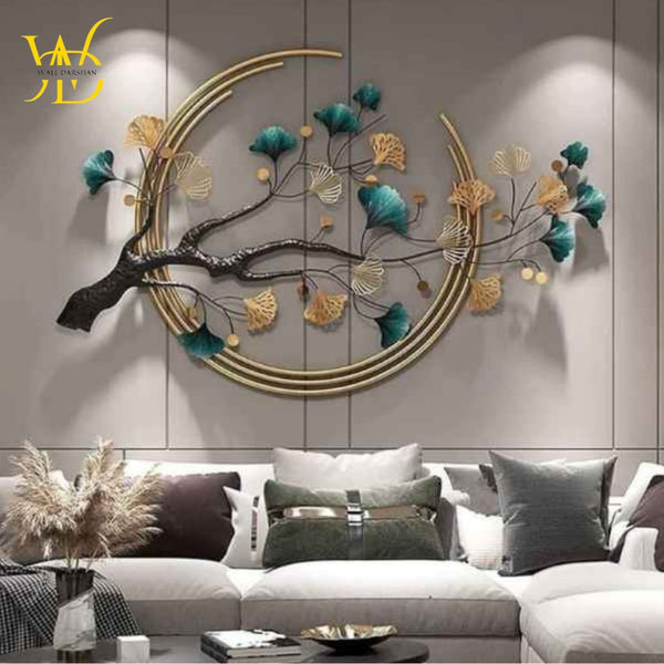 Ainydie Large Metal Wall Nature Art Home Decor, Modern Luxury Wall Art Sculpture, Wall Hanging Decor for Living Room Bedroom Bathroom Indoor,110x68cm