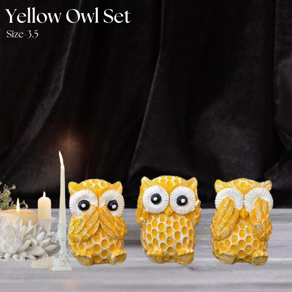 Designer Owl Set of 3 Home Decor Accent