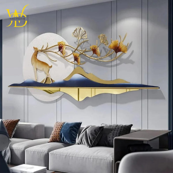 FAB HOME DECORN Metal Wall Art For home dcor, wall dcor, living room, drawing room Winter Deer