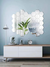 Acrylic hexagonal Mirror Stickers For Wall Pack Of 15 pieces   Mirror Size (6x5)inches  Each