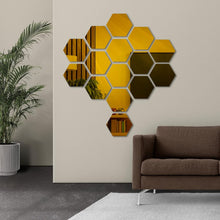 Acrylic hexagonal Mirror Stickers For Wall Pack Of 15 pieces   Mirror Size (6x5)inches  Each