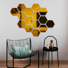 Acrylic hexagonal Mirror Stickers For Wall Pack Of 15 pieces   Mirror Size (6x5)inches  Each