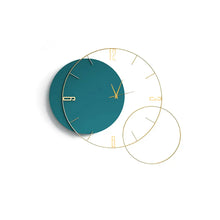 Creative blue metal wall clock