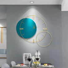 Creative blue metal wall clock