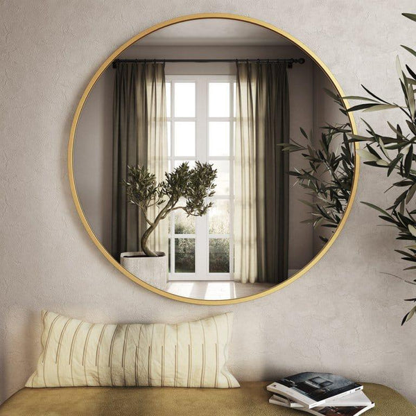 Gold Round Mirror