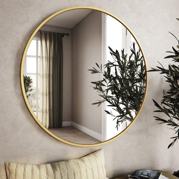 Gold Round Mirror